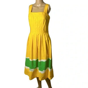 MALIA Honalulu 1970,halter,fit & flare,dress,square neck,pin tucks,pleats, retro